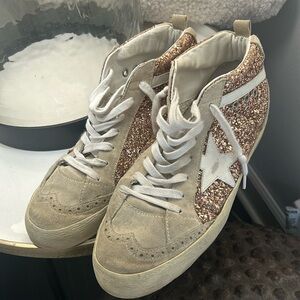 Golden Goose Mid Tops Size 41 Women’s - Gold Glitter